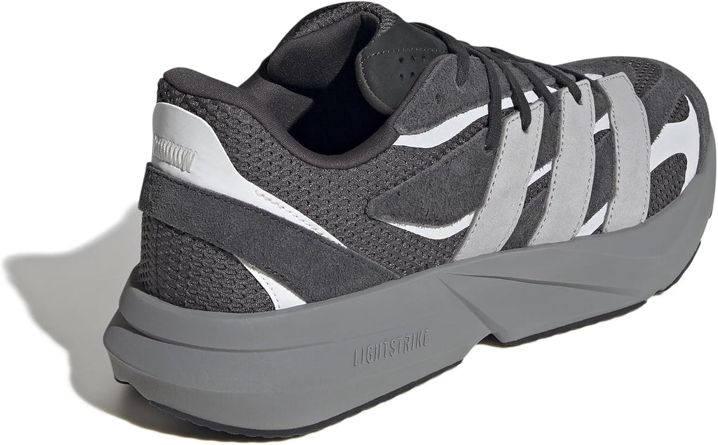 adidas Mens Lightblaze Lace Up Sneakers Shoes Casual - Grey, White