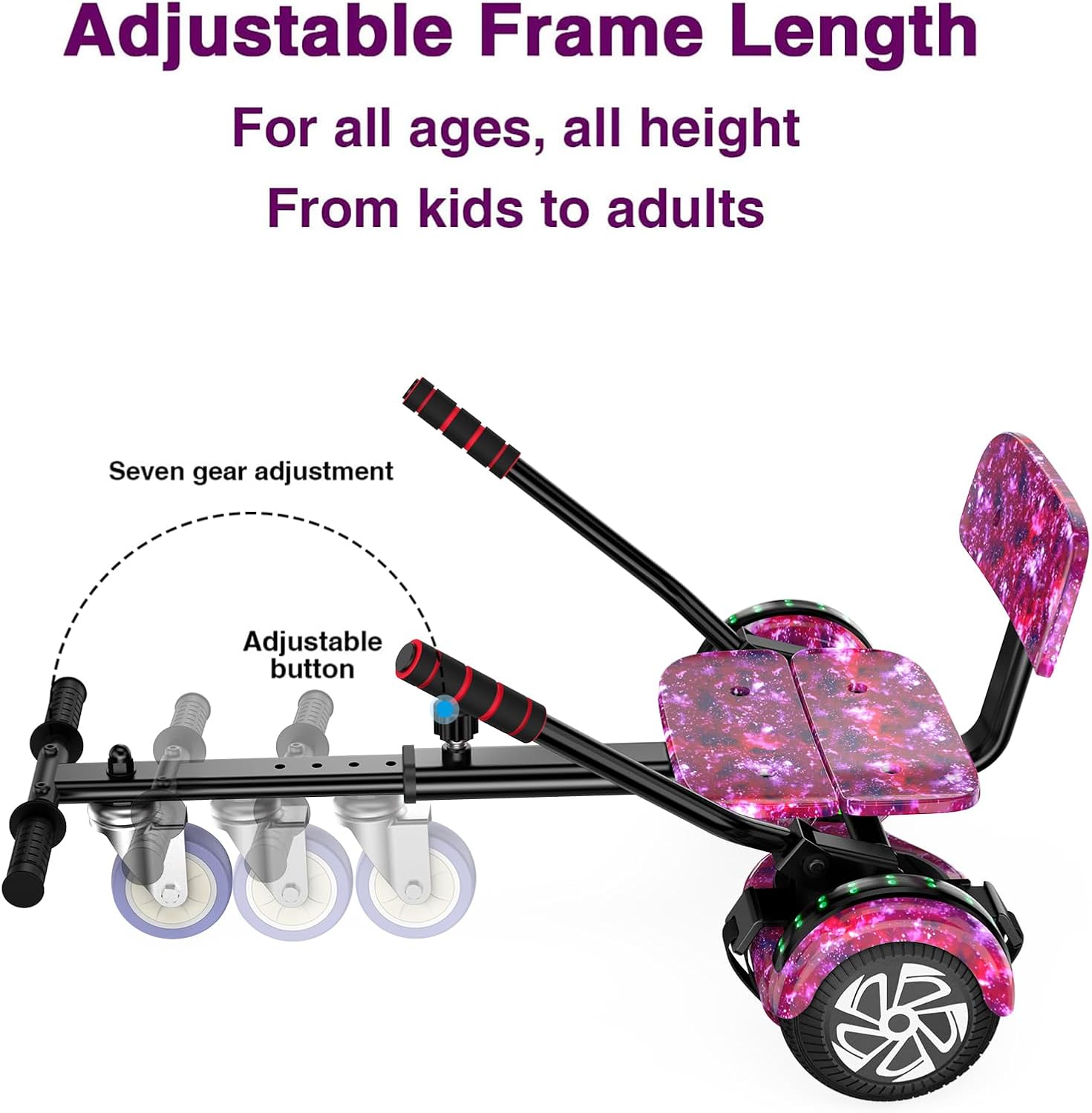 FLYING-ANT Self Balance Scooter Seat Attachment 6.5' Two-Wheel Self Balancing Electric Scooter with LED Light Flash Lights Wheels