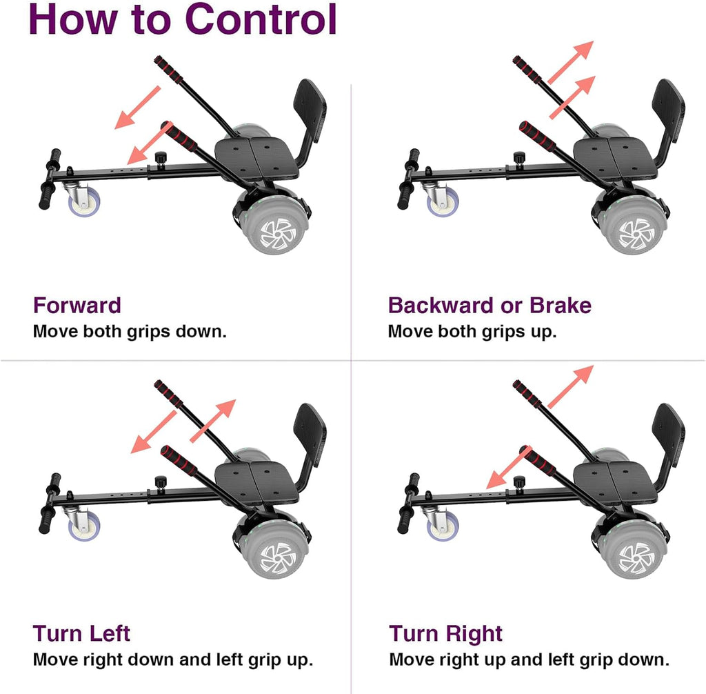 FLYING-ANT Self Balance Scooter Seat Attachment 6.5' Two-Wheel Self Balancing Electric Scooter with LED Light Flash Lights Wheels