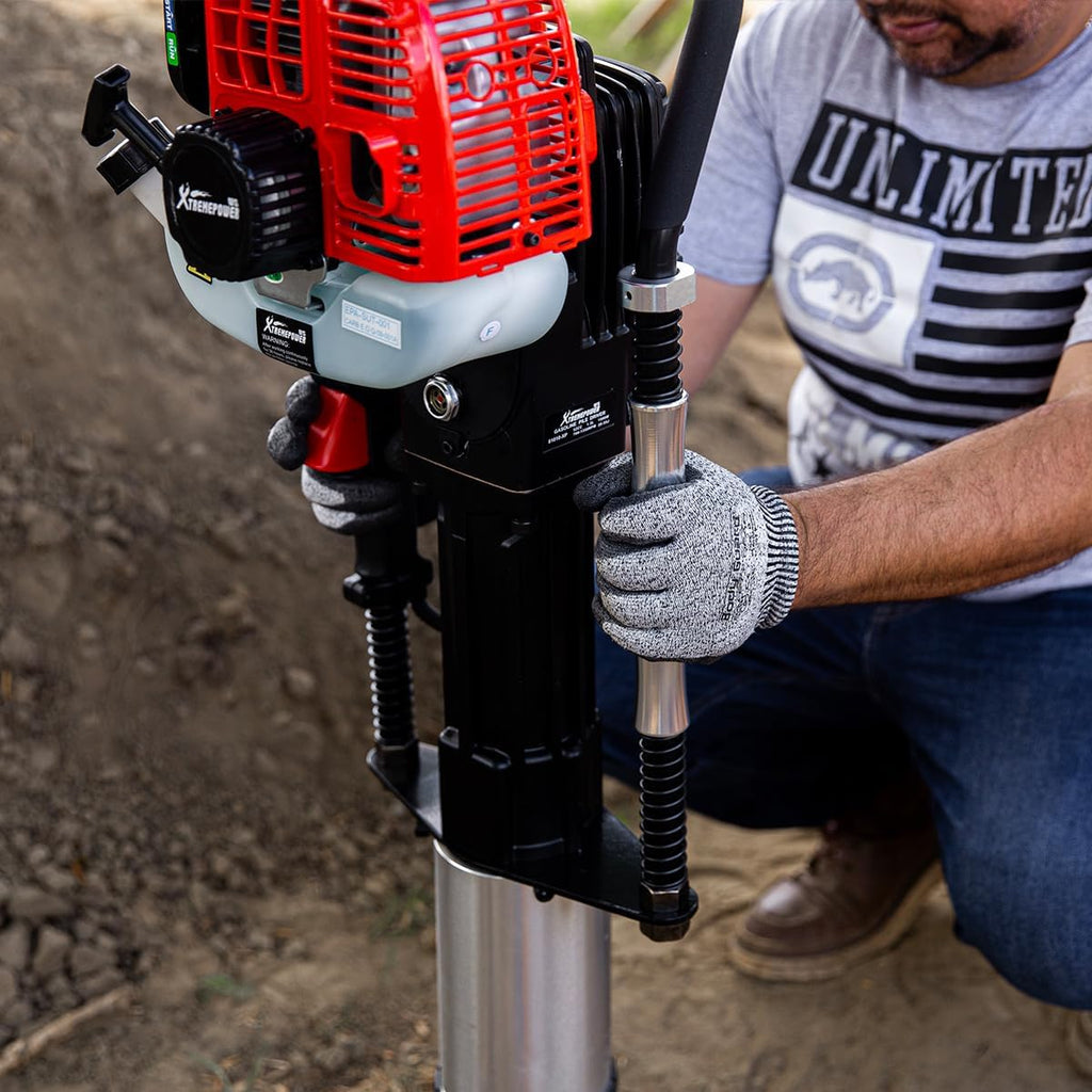 XtremepowerUS 52cc Gas-Powered T Post Driver Fence Post Driver Gasoline Piling 2-Stroke Engine EPA Certificated w/Storage Case