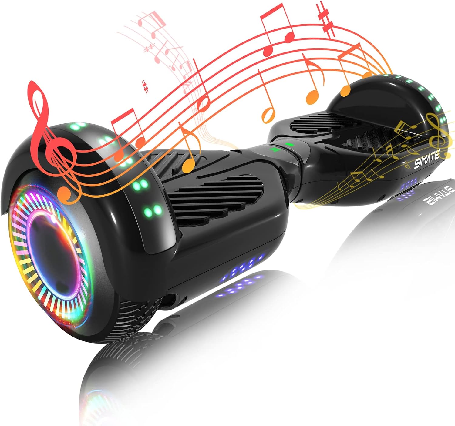 SIMATE Hoverboard, Bluetooth All Terrain Hover Boards with LED Lights and APP Control, Gifts for Kids Adults Girls Boys, for All Ages