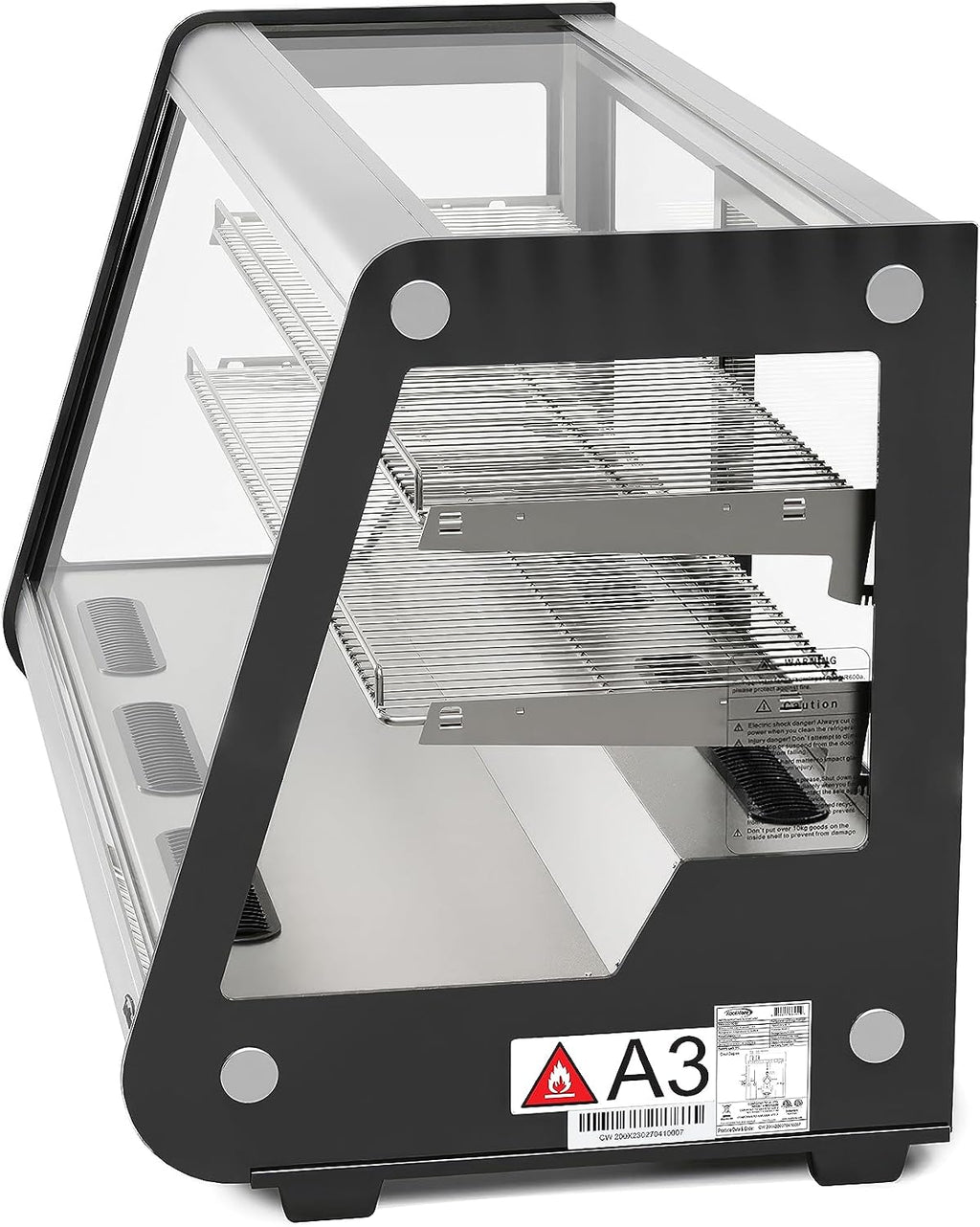 KoolMore 48 in. Refrigerated Bakery Display Case with Clear Glass Front, Sliding Rear Doors, LED Lighting, Adjustable Temperature, and Dual Shelving in Stainless-Steel, 7 cu. ft. (CDC-7C-SS)