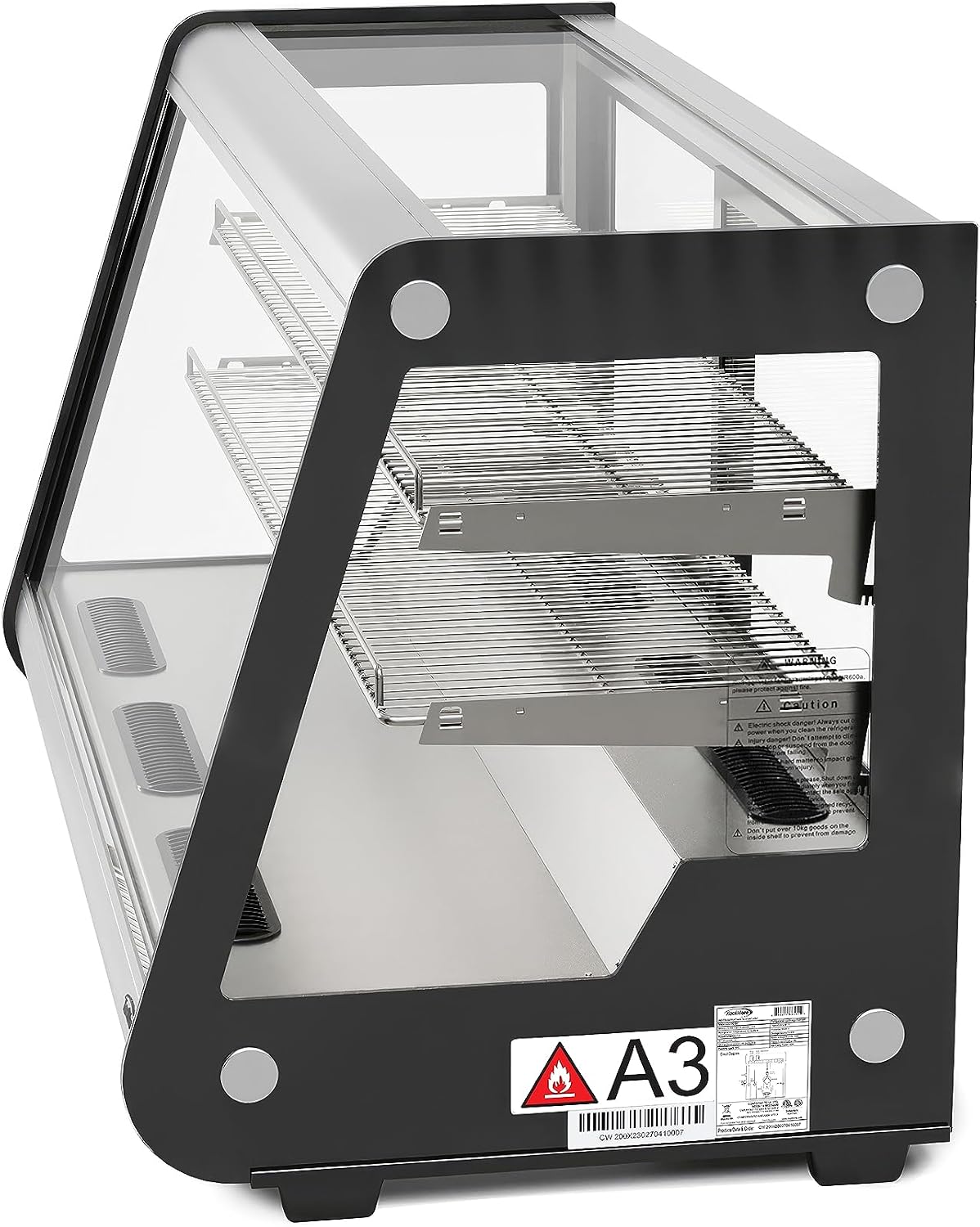 KoolMore 48 in. Refrigerated Bakery Display Case with Clear Glass Front, Sliding Rear Doors, LED Lighting, Adjustable Temperature, and Dual Shelving in Stainless-Steel, 7 cu. ft. (CDC-7C-SS)
