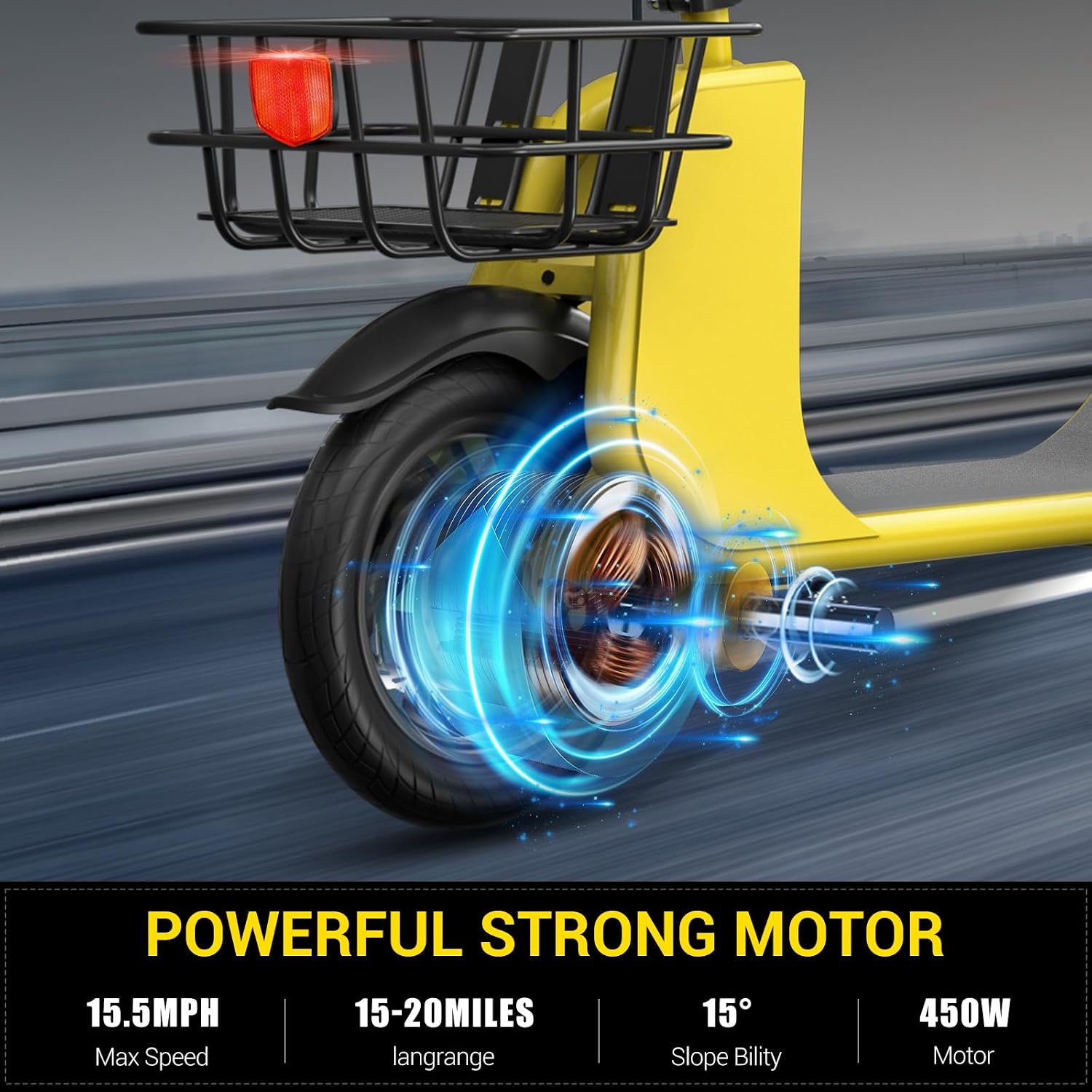 SEHOMY 2 Seater Electric Scooter for Adults 330lbs, Folding Escooters with Seat, 850W Peak Motor, 25/20 Miles Range, 22/15.5 MPH, Storage Basket, Electronic City Commuter Bike Motor Scooters