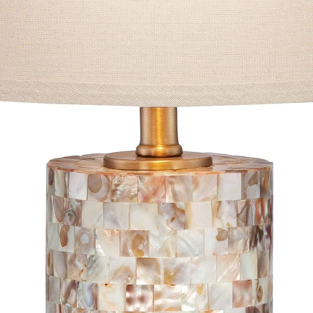 360 Lighting Margaret Modern Coastal Cottage 3-Way Table Lamp with Table Top Dimmer 23' High Mother of Pearl Glass Cream Shade Decor for Living Room Bedroom House Bedside Nightstand Home Office