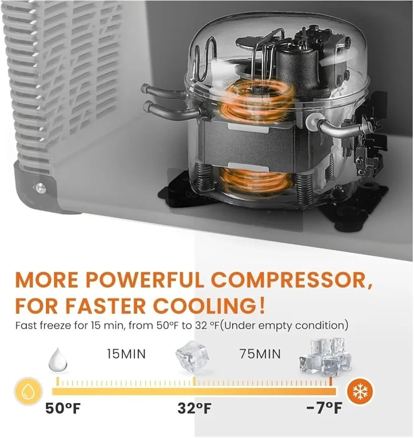 12 Volt Car Refrigerator Electric Cooler, 48 Quart(45L) Portable Refrigerator APP Control, 12V Fridge -4℉-68℉, Removable Basket