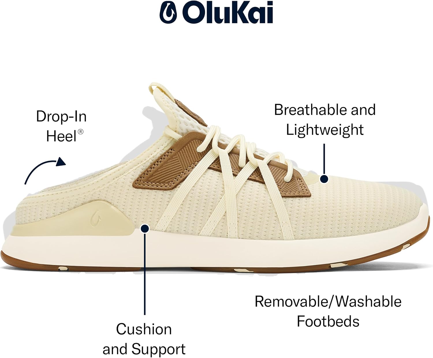 OLUKAI Mio Li Men's Everyday Athletic Shoes, Versatile & Casual Sneaker, Breathable & Comfortable Mesh, Cushioned Arch Support & Secure Fit