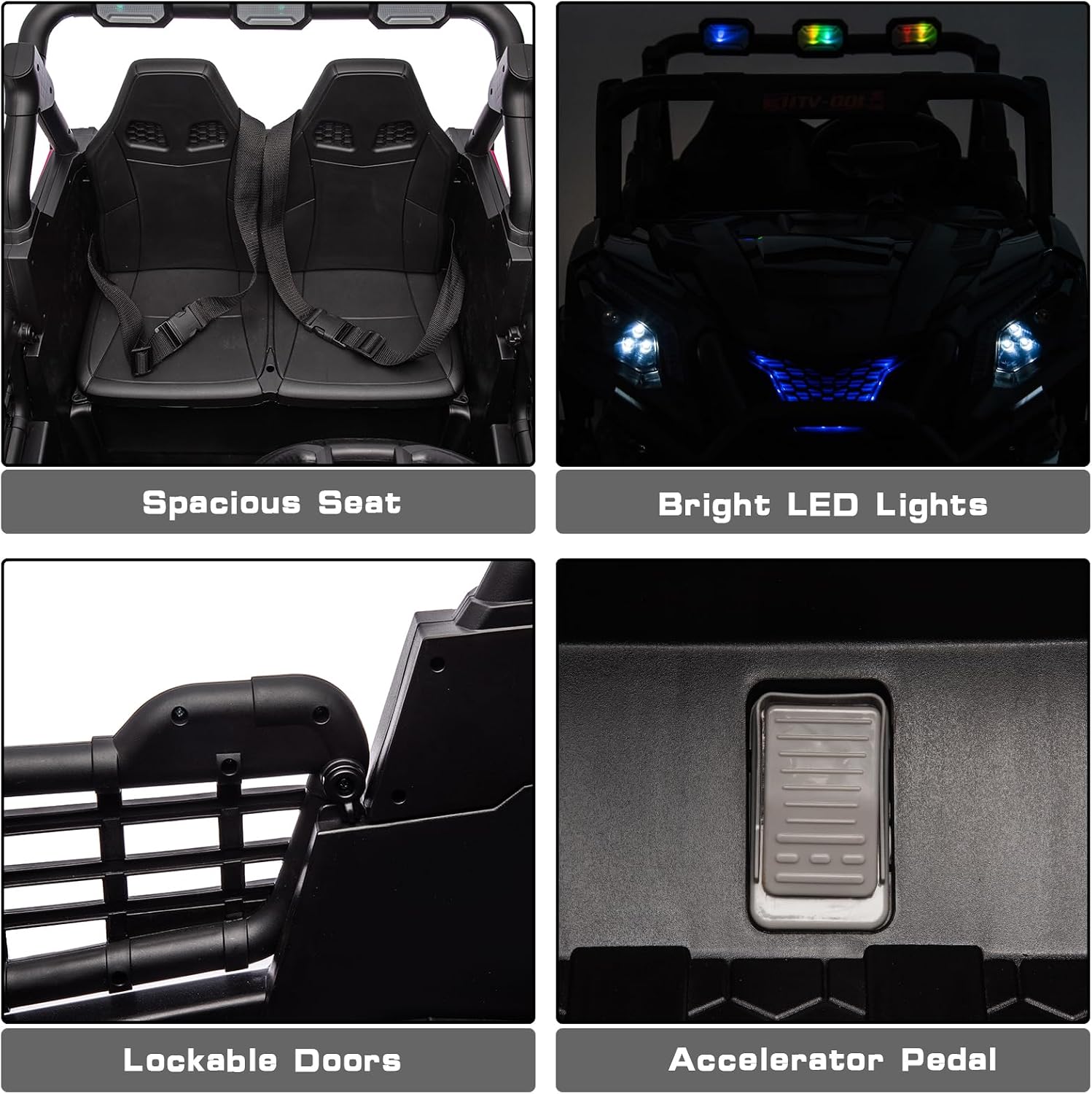 4WD UTV 24V Ride On Toys for Big Kids Ride On 2 Seater Ride On Toys Kids | 2 Seater Ride On Car for Kids Side-by-Side UTV Electric Cars for Kids Electric Ride Car Ride On Toys for Kids 4-8