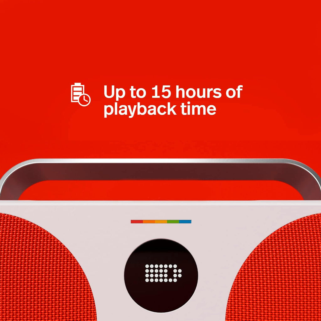 Polaroid P3 Music Player (Red) - Retro-Futuristic Boombox Wireless Bluetooth Speaker Rechargeable with Dual Stereo Pairing
