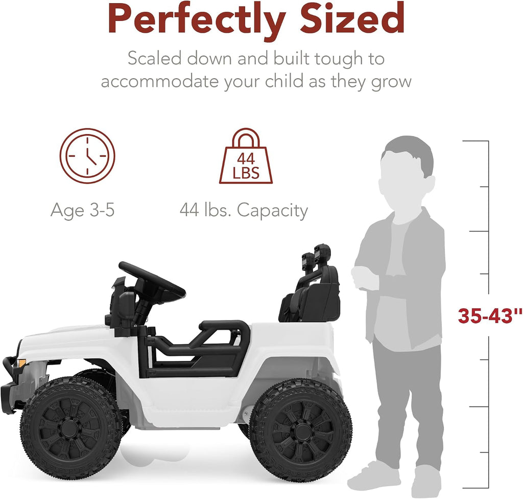 Best Choice Products 6V Kids Ride On Toy, Mini Truck, Electric Play Car w/Parent Remote Control, 4-Wheel Suspension, LED Lights, 2 Speeds, Functional Horn, 3.1MPH Max Speed - White