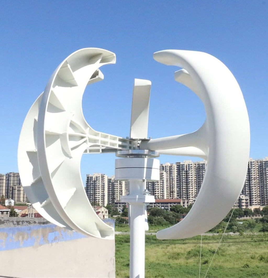 400W 600W 800W 1000W 1200W 5 Blades Vertical Axis Wind Generator Kit 12V 24V Lantern Type Wind Turbine Generator No Cost Energy Windmill Vertical Axis Wind Generator Home Permanent Magnet,12V-400W