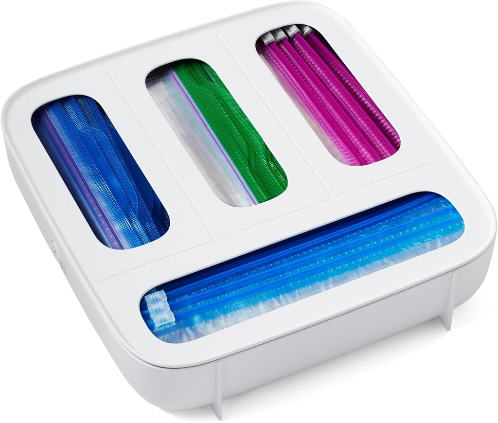 YouCopia StoraBag Food Bag Dispenser, Family Size 4-Slot, Plastic Sandwich Bags Drawer Organizer for Kitchen Storage (Pack of 6)
