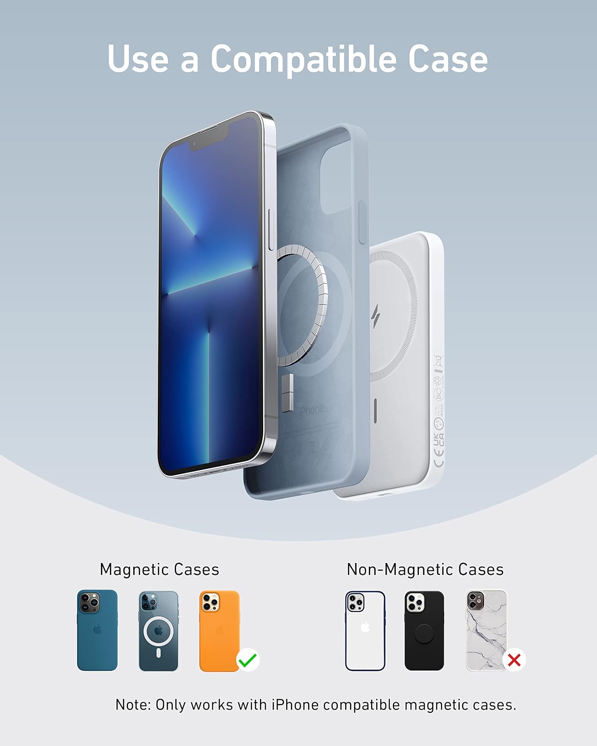 Anker MagGo Wireless Charging Station Magnetic 5,000mAh Wireless Portable Charger