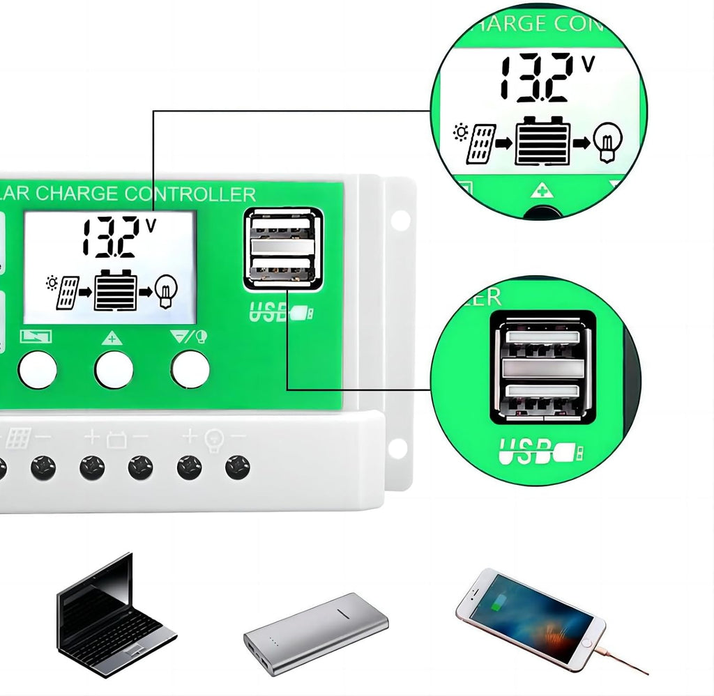 10000W Off-Grid Solar Power Kit for RVs & Boats, Pure Sine Wave Inverter with 50A PWM Controller, Emergency Power Solutions, Renewable Energy System