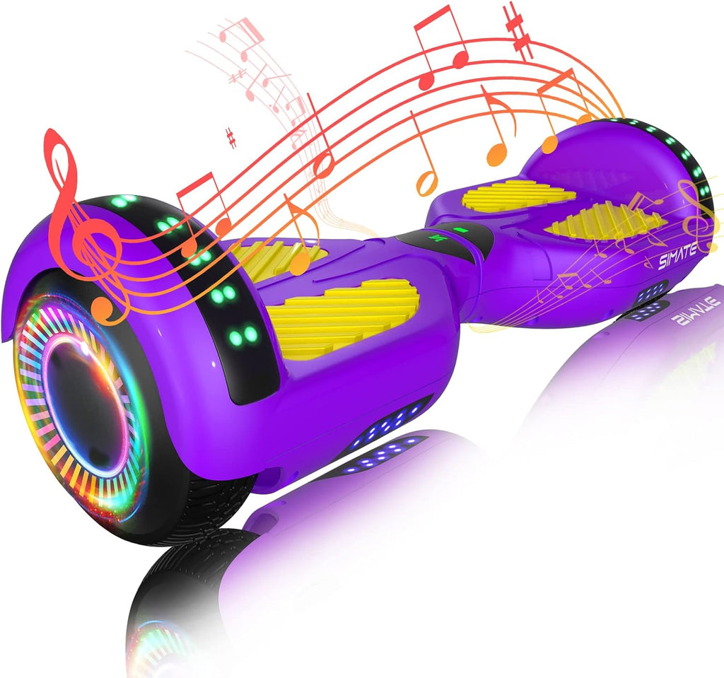 SIMATE Hoverboard, Bluetooth All Terrain Hover Boards with LED Lights and APP Control, Gifts for Kids Adults Girls Boys, for All Ages