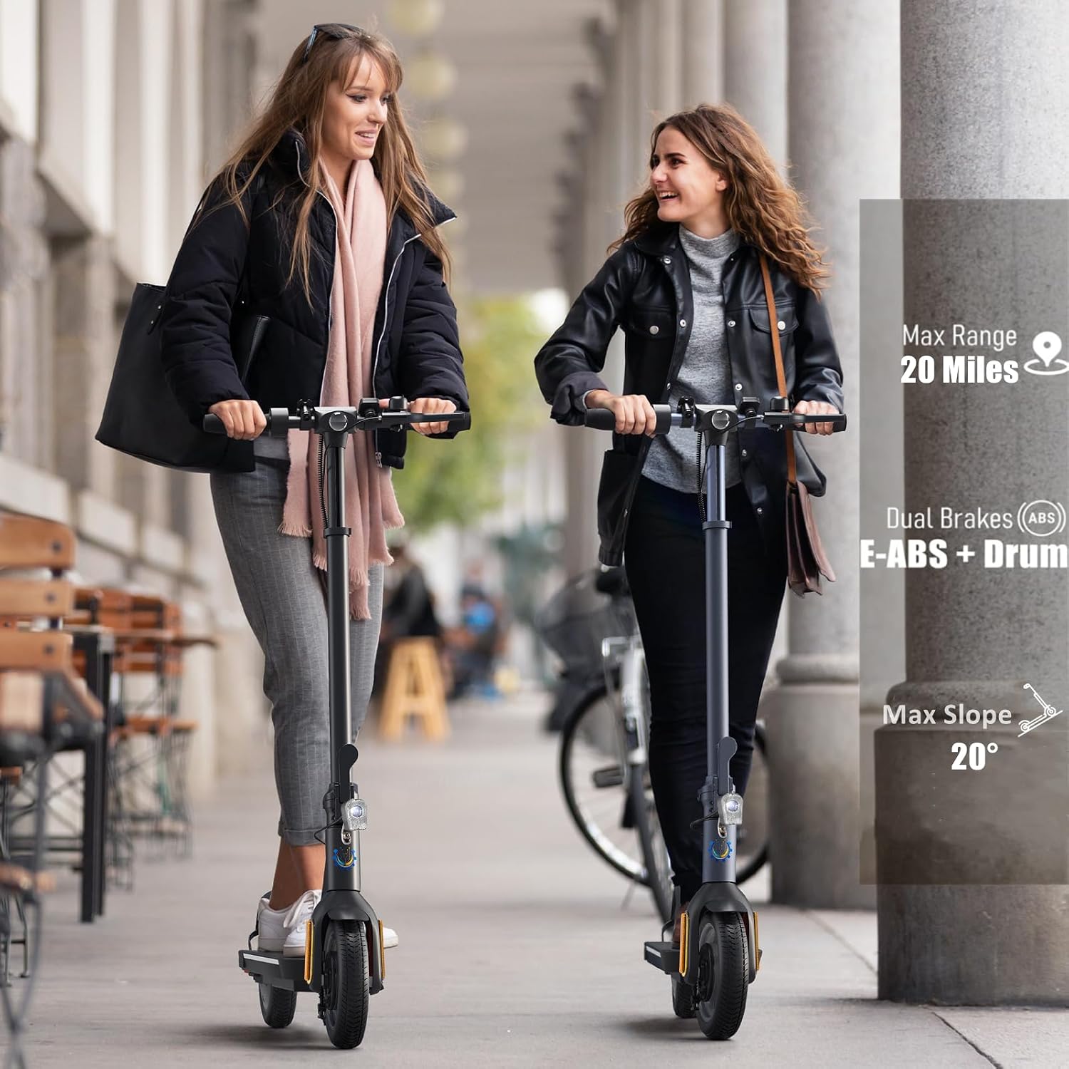 Caroma Electric Scooter Adults, 350W/500W Motor, Top Speed 20/25 Mph & 30 Miles Range, 8.5' Solid Tires, Cruise Control E Scooter for Adults
