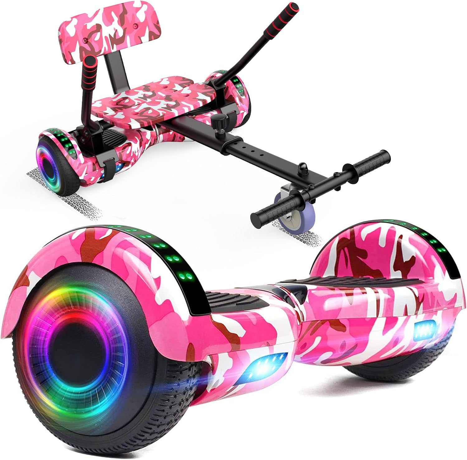 FLYING-ANT Self Balance Scooter Seat Attachment 6.5' Two-Wheel Self Balancing Electric Scooter with LED Light Flash Lights Wheels