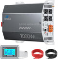 2000 Watts Pure Sine Wave Inverter 12V DC to 110V/120V AC Converter, 4000W Peak, LCD Remote Control, 4 AC Outlets, USB & Type-C – for RV, Truck, Off-Grid Solar, Emergency Power Backup