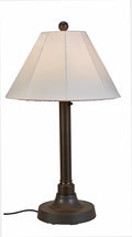 Malibu Outdoor Table Lamp with Resin Body and Natural Canvas Sunbrella Shade Cover -