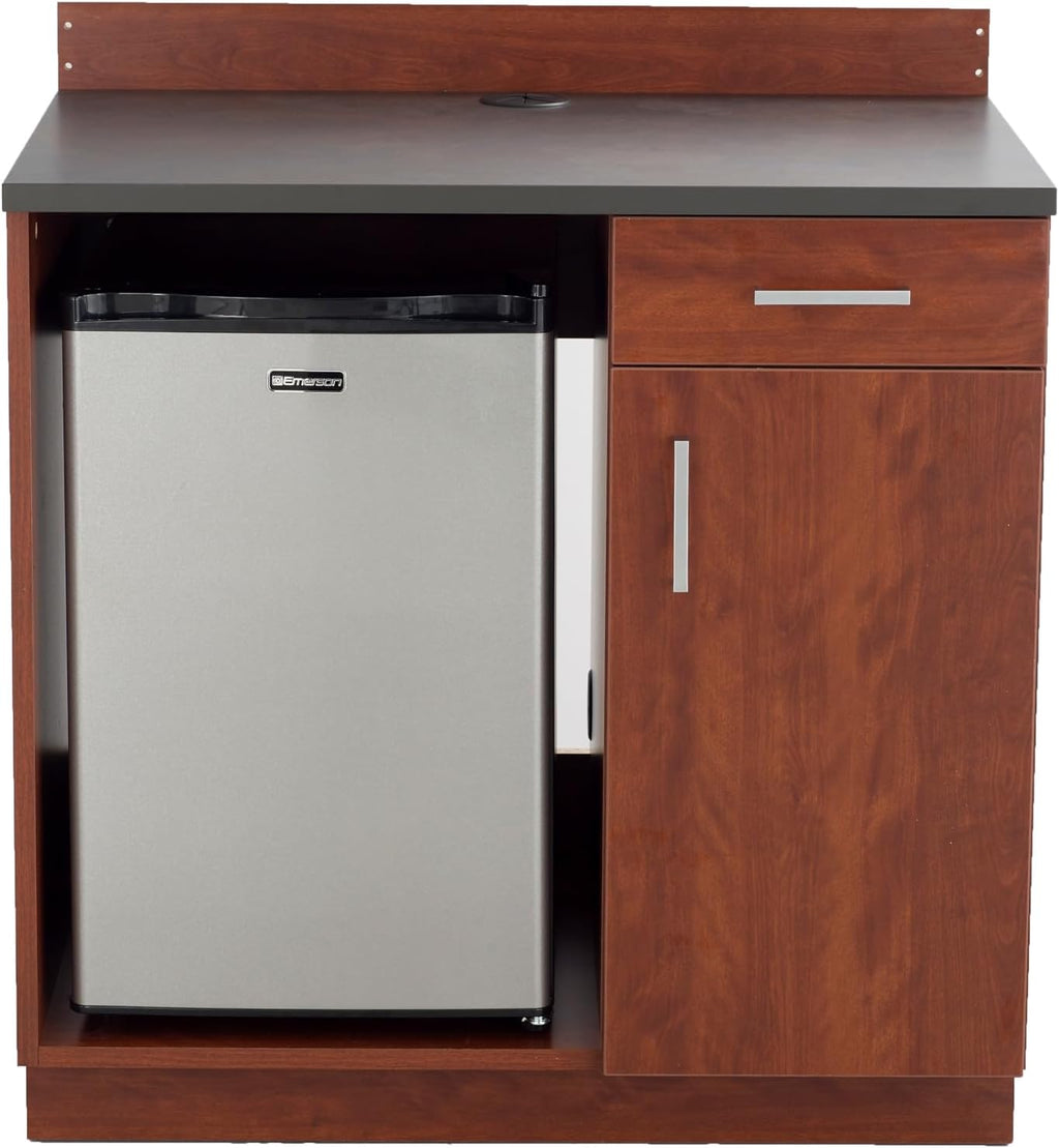 Safco Products 1705MH Modular Hospitality Breakroom Base Cabinet, Appliance, Mahogany Base, Rustic Slate Top, Mahogany Base