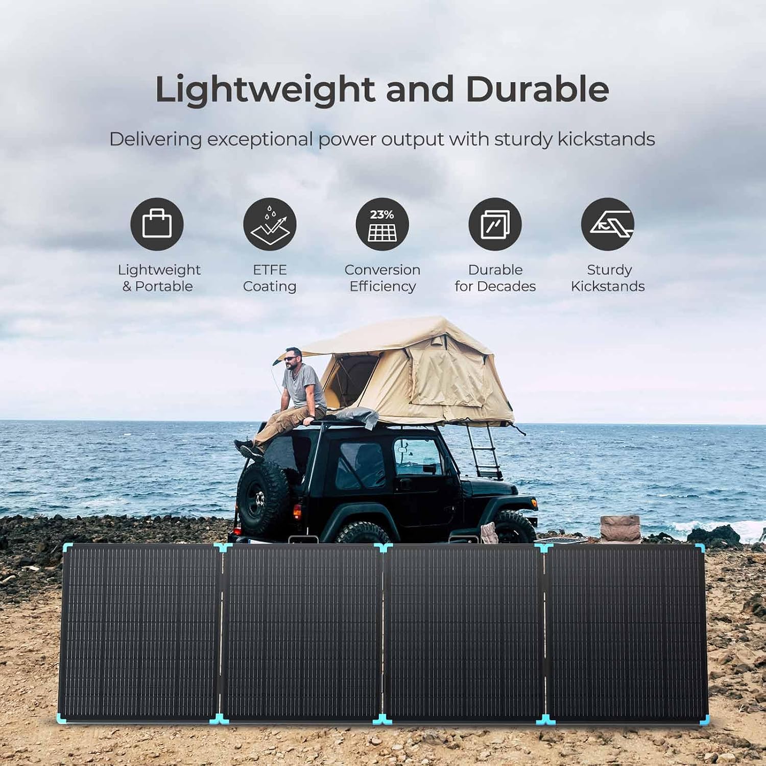 Renogy 400 Watt Solar Panel Suitcase, Portable Foldable Solar Panels for Power Station, 23% High Efficiency, Fast Installation with Sturdy Kickstands, IP67 Waterproof for RV Camping Off-Grid Blackouts