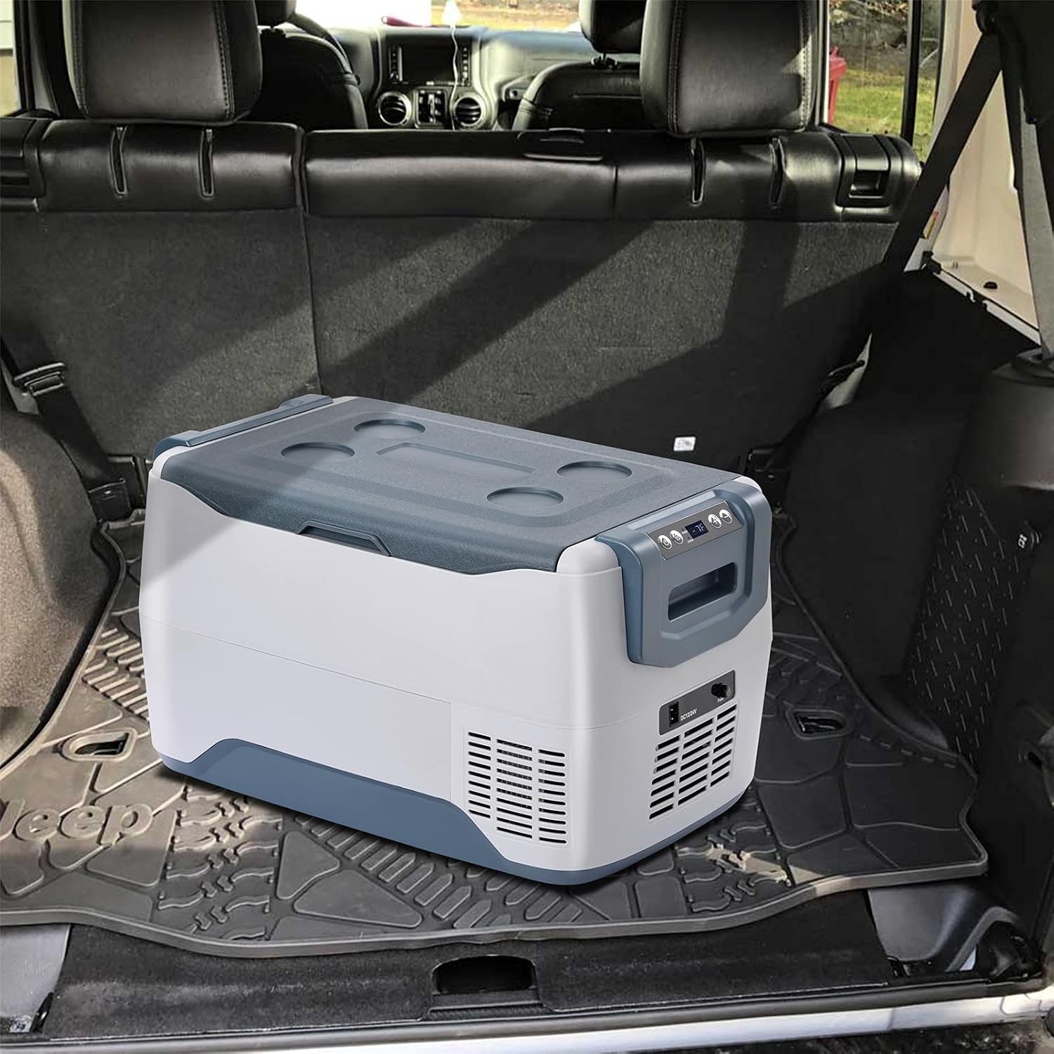 Zaboro Car Fridge Portable Freezer Cooler with 12/24V DC, Travel Refrigerator for Vehicles, Car, Truck, RV, Camping BBQ, Patio Picnic and Fishing Outdoor, Grey