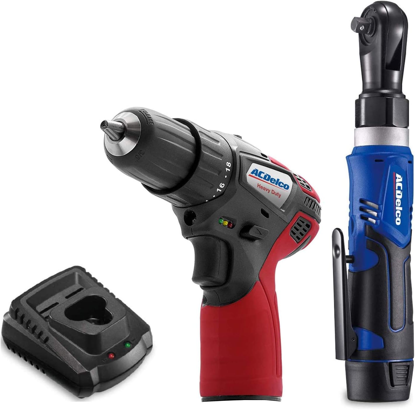 ACDelco ARW1209-K16 G12 Series 12V Li-ion Cordless 3/8' Rachet Wrench & Compact Drill Driver Combo Tool Kit