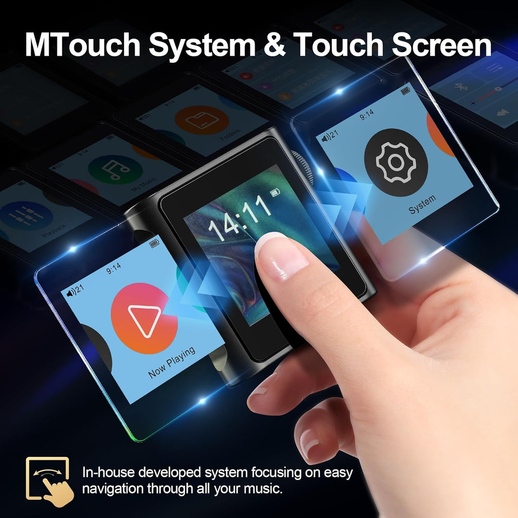 SHANLING M0s MP3 Player Hi-Fi Lossless Sound Music Player with Bluetooth 5.0 Portable Digital Audio Player 1.54' HD Touch Lasts 10 Hours 3.5mm/Type-C Jack(Without SD Card)
