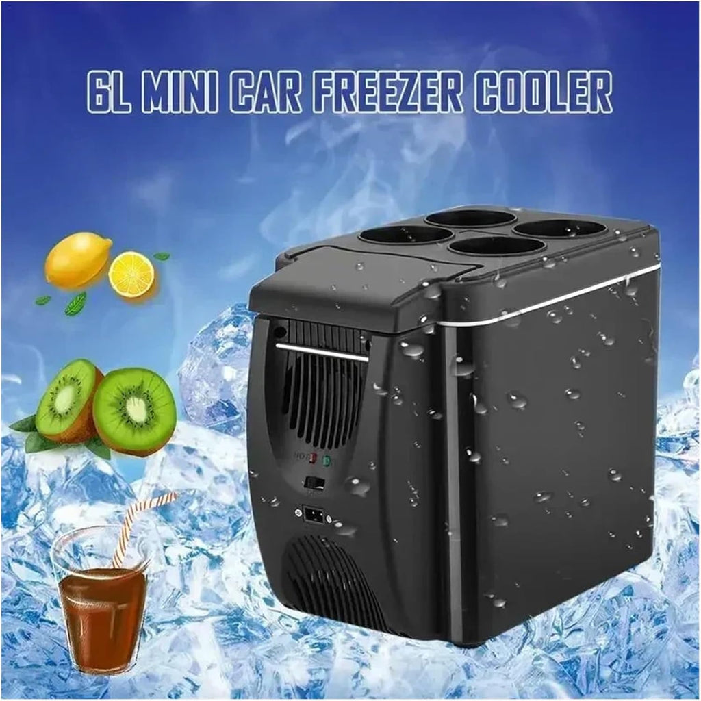 Mini Freezer 6L 12V Electric Car Refrigerator Car Freezer Cooler And Warmer Electric Fridge Portable Icebox Travel Refrigerator(6L 12V Black)