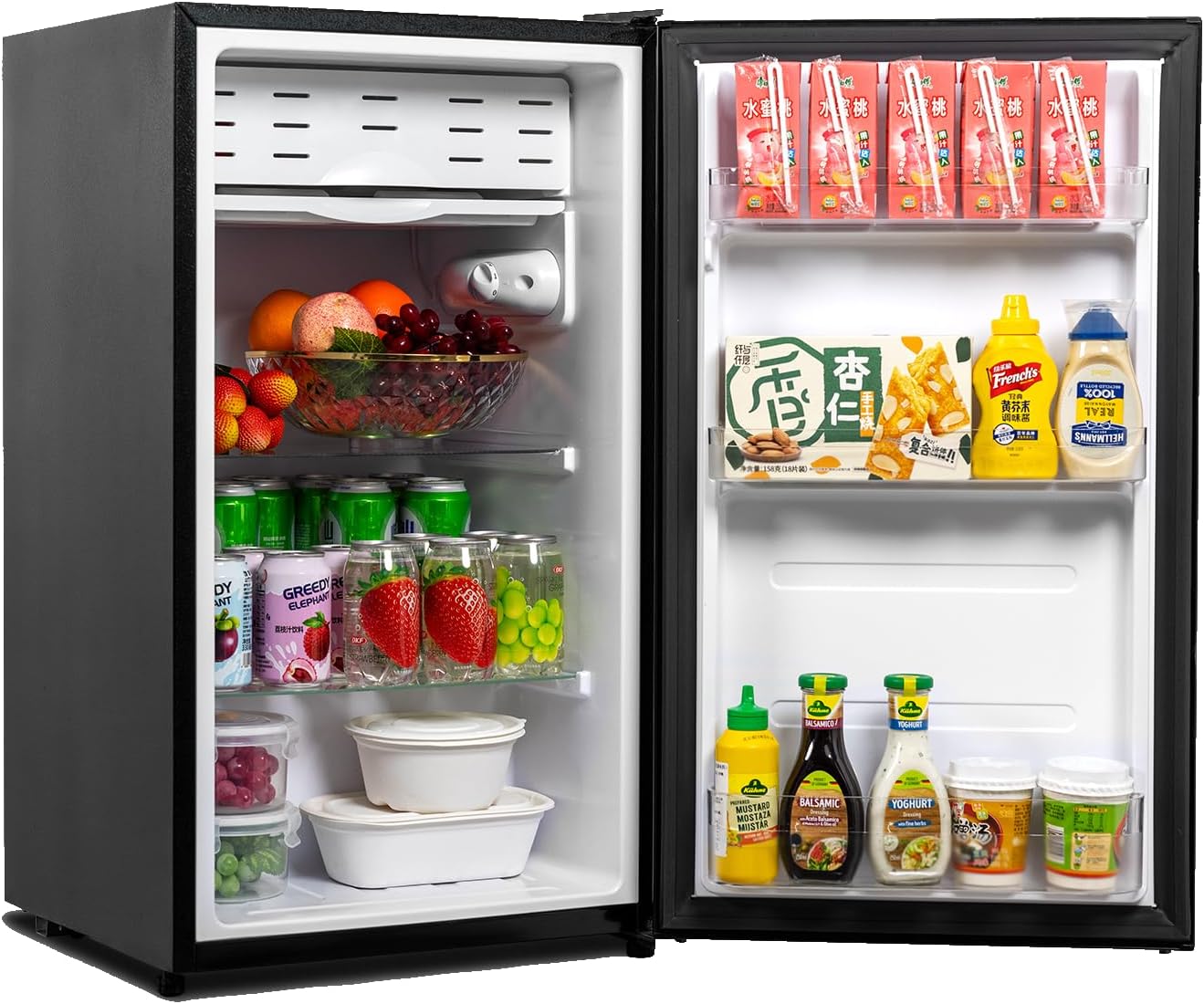 3.2 Cu.Ft Mini Fridge for Bedroom, Small Refrigerator with Single Door & 7 Level Adjustable Thermostat, Mini Fridge for Office, Dorm, Apartment, Black