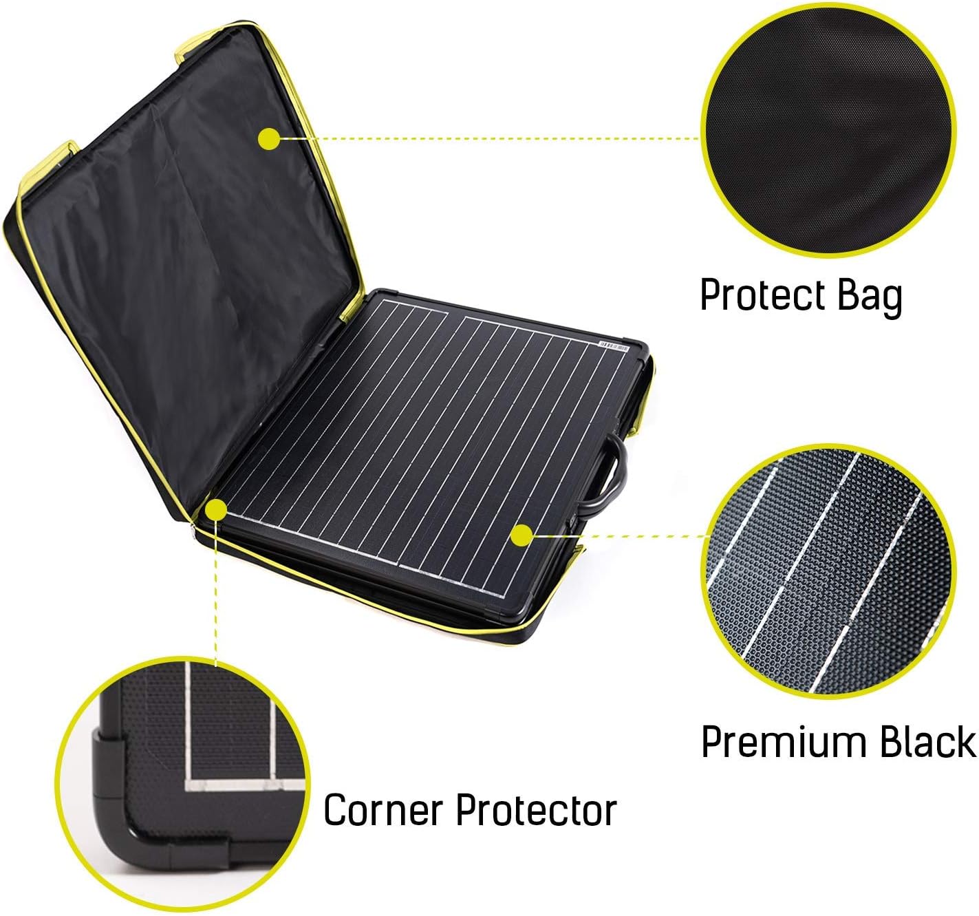 100W Lightweight Portable Solar Panel Kit with 20A 12/24V PWM Waterproof Charge Controller