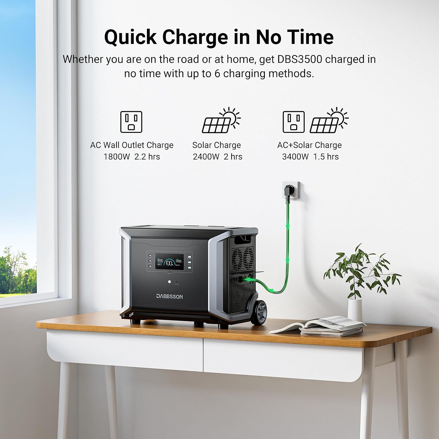Dabbsson DBS3500 with DBS5300B Extra Battery, Total 8750Wh for Home Use, Emergency and Road Trip
