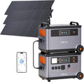 OSCAL 6000W(9000W Peak) Portable Solar Power Station with 3 * 500W Solar Panels, 3600Wh LiFePO4 Battery with 3600Wh Expansion Battery Pack, 2400W Solar Charging Generator for Camping, Home, Emergency