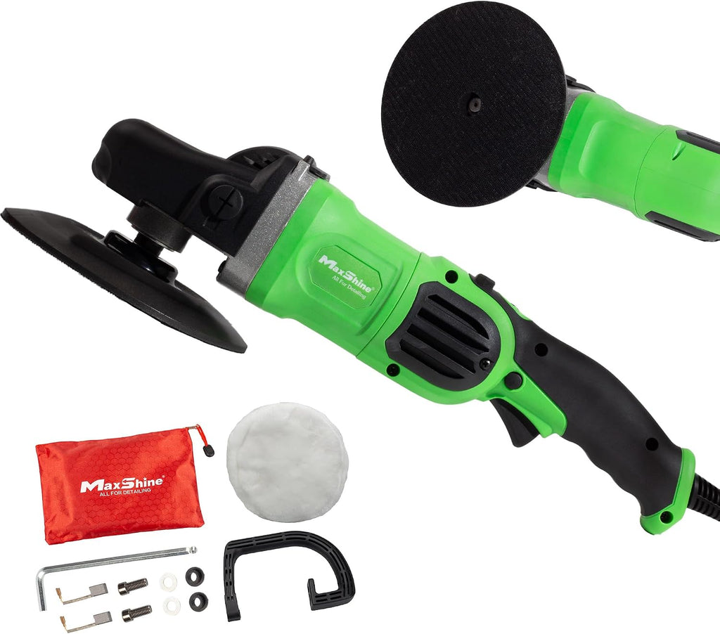 Maxshine 7' M1300 Pro Rotary Polisher - 1300W, 6-Speed, 5/8' Thread - Auto Detailing Tool for Paint Protection, Swirl & Scratch Repair, Buffing, Glossy Shine - Ideal for Cars, Trucks, SUVs