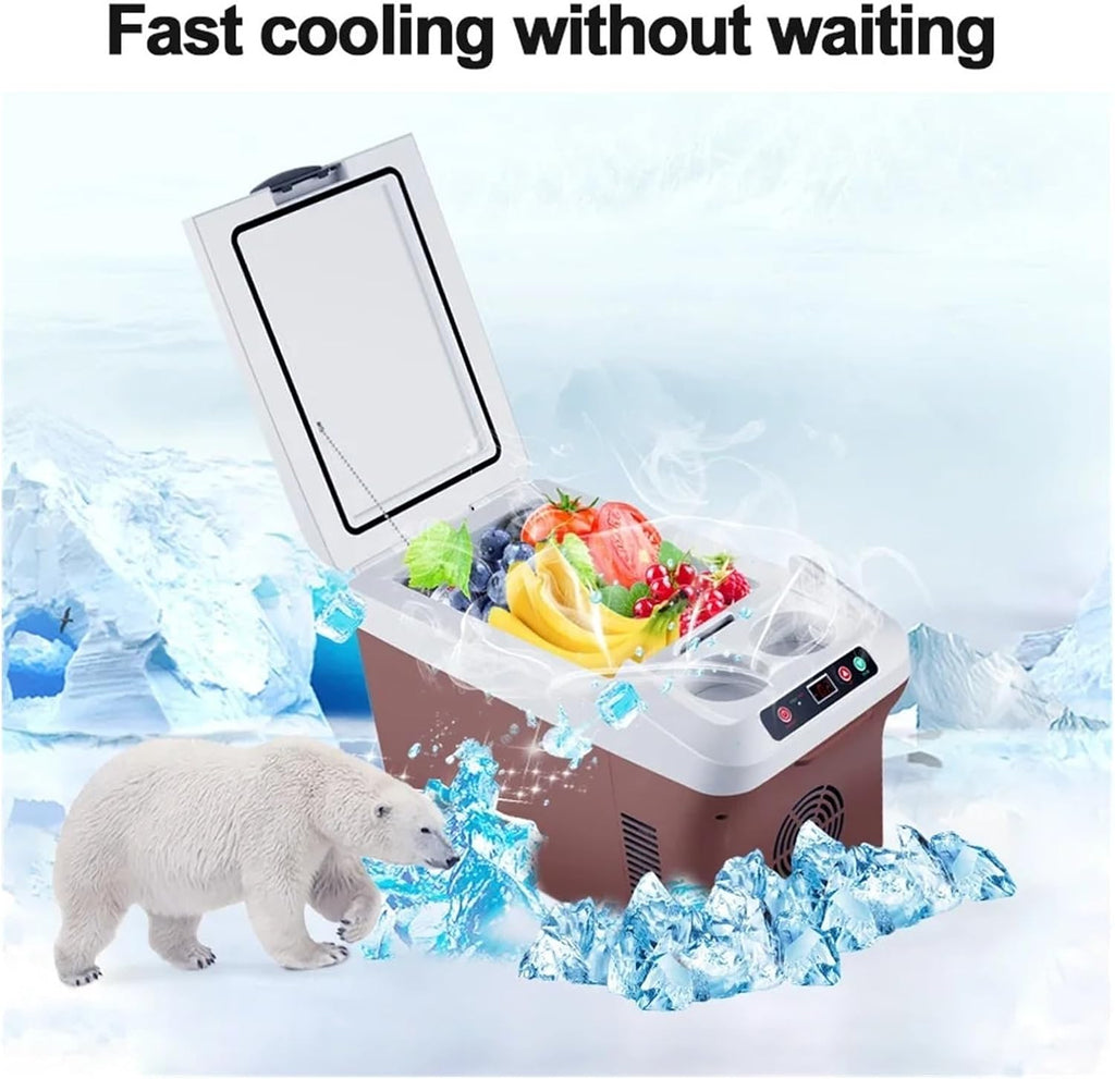 220V 12V 24V Portable Electric Cooler Refrigerator For Car Mini Fridge Cool Ice Box Freezer For Camping Home Truck Beach Vehicle(LED Screen-M20P)