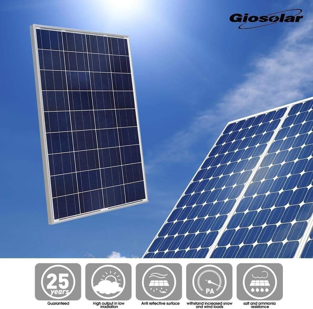 600 Watt 12V 24V Solar Panel Kit for Caravan,6pcs 100W Polycrystalline PV Panel with 60A LCD Charge Controller + Accessory