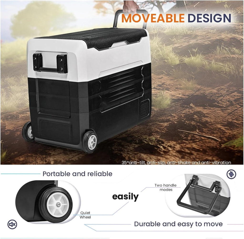 Portable Car Refrigerator 12V 35/45/55L Mini Fridge Freezer Cooler Ice Box Keep Cool，Compatible With Camping Fishing(CFA 35L)