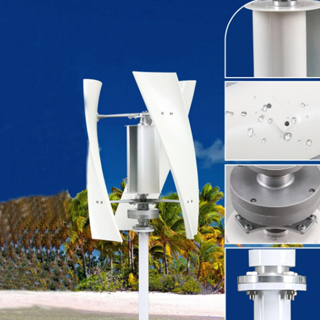 Noiseless Wind Turbine Generator Kit 3000W 12V 24V 48V Portable Wind Power Turbine Generator Kit 3 Blade +Controller Suitable for Patio Outdoor,12v