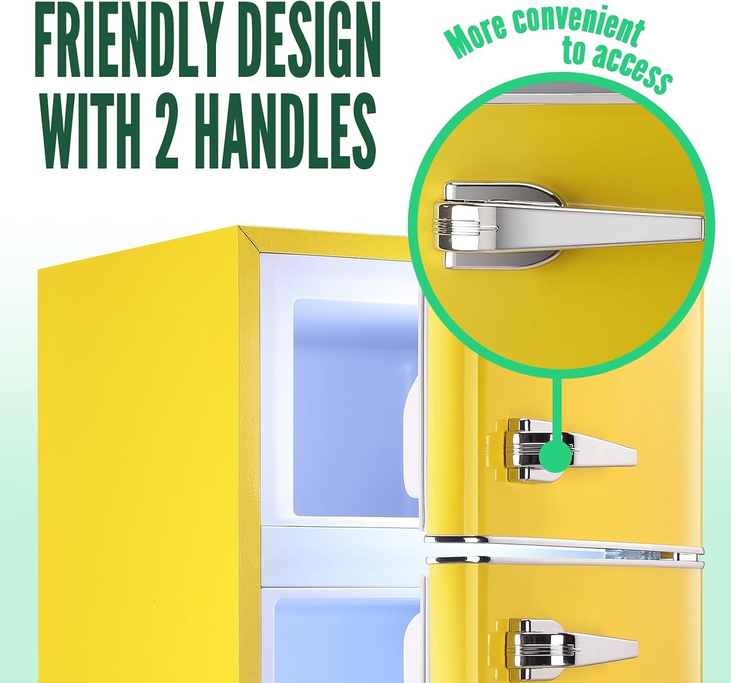 WANAI Compact Refrigerator 3.2 Cu.Ft Retro Dual Door Mini Fridge with Freezer Adjustable Remove Glass Shelves Small Refrigerator Suitable for Dorm Garage and Office
