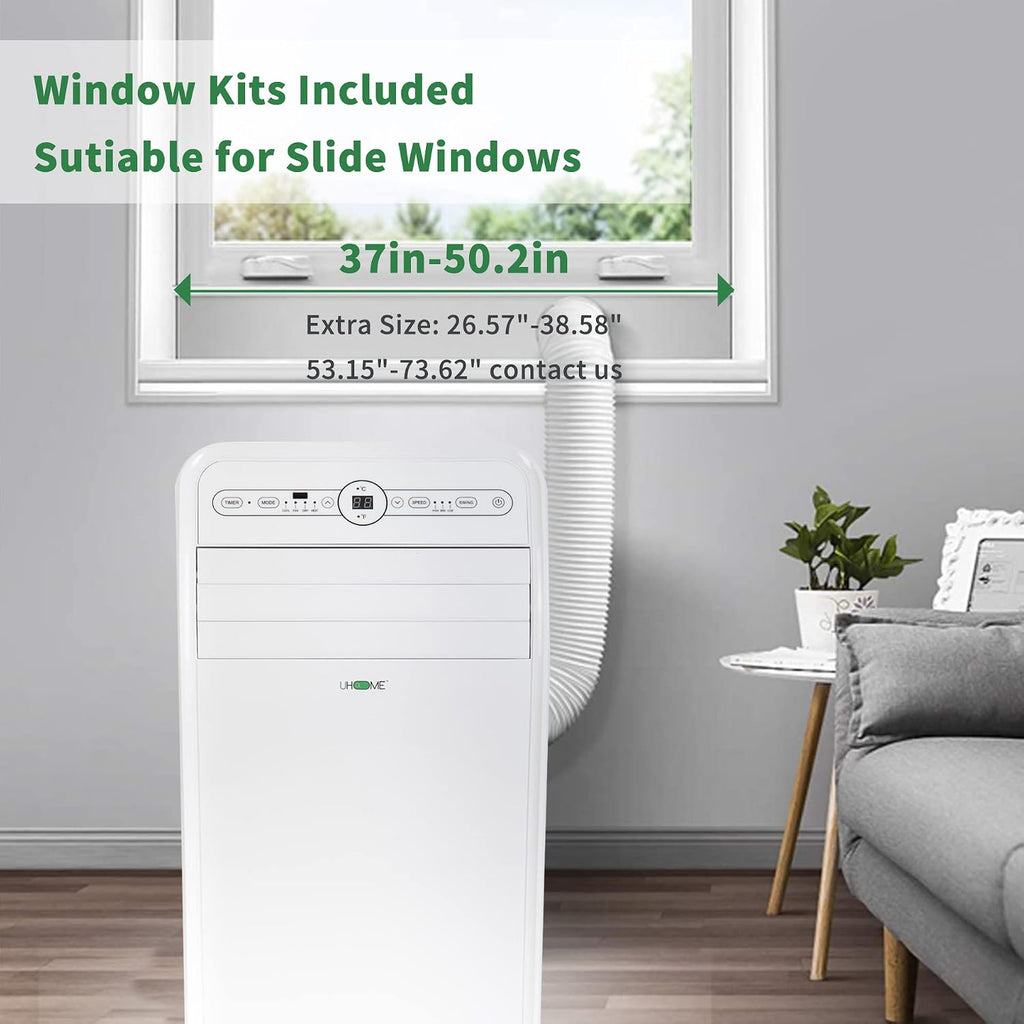 Uhome 12000 BTU Portable Air Conditioner w/Heater up to 450 Sq. Ft, Ac Heater Combo Window Unit, Portable AC Unit with Dehumidifier & Fan, Cools & Heats,Remote Control and Window Kit Included,White