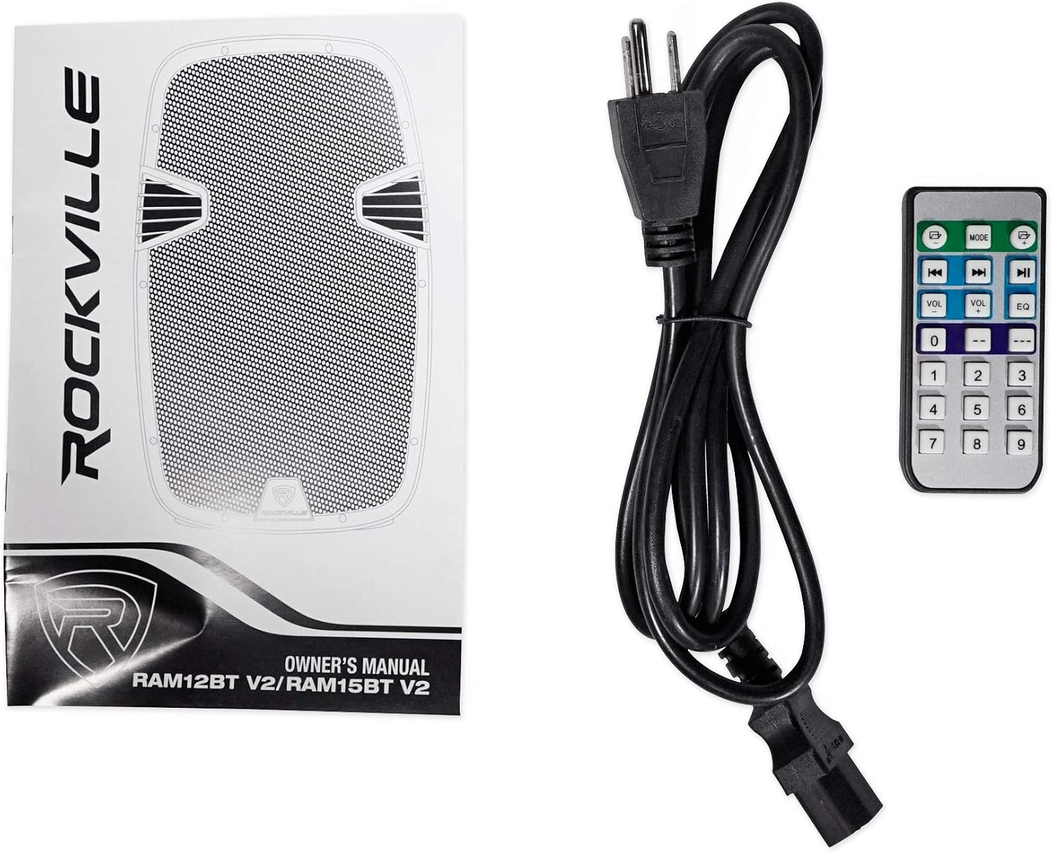 Rockville RAM15BT 15' Rechargable Powered 800W PA Speaker, 2 Mics, Bluetooth