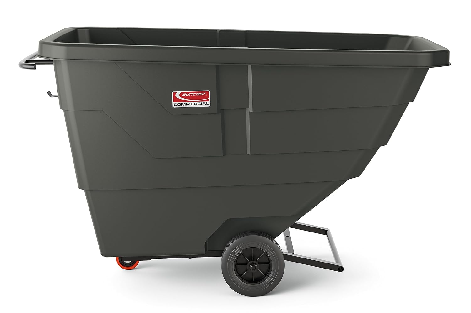Suncast Commercial Light Duty 3/4 Cubic Yard Roto-Molded Tilt Truck with Integrated Brake, 750-Pound Capacity, 69'L x 41'W x 31'H', Made in The USA
