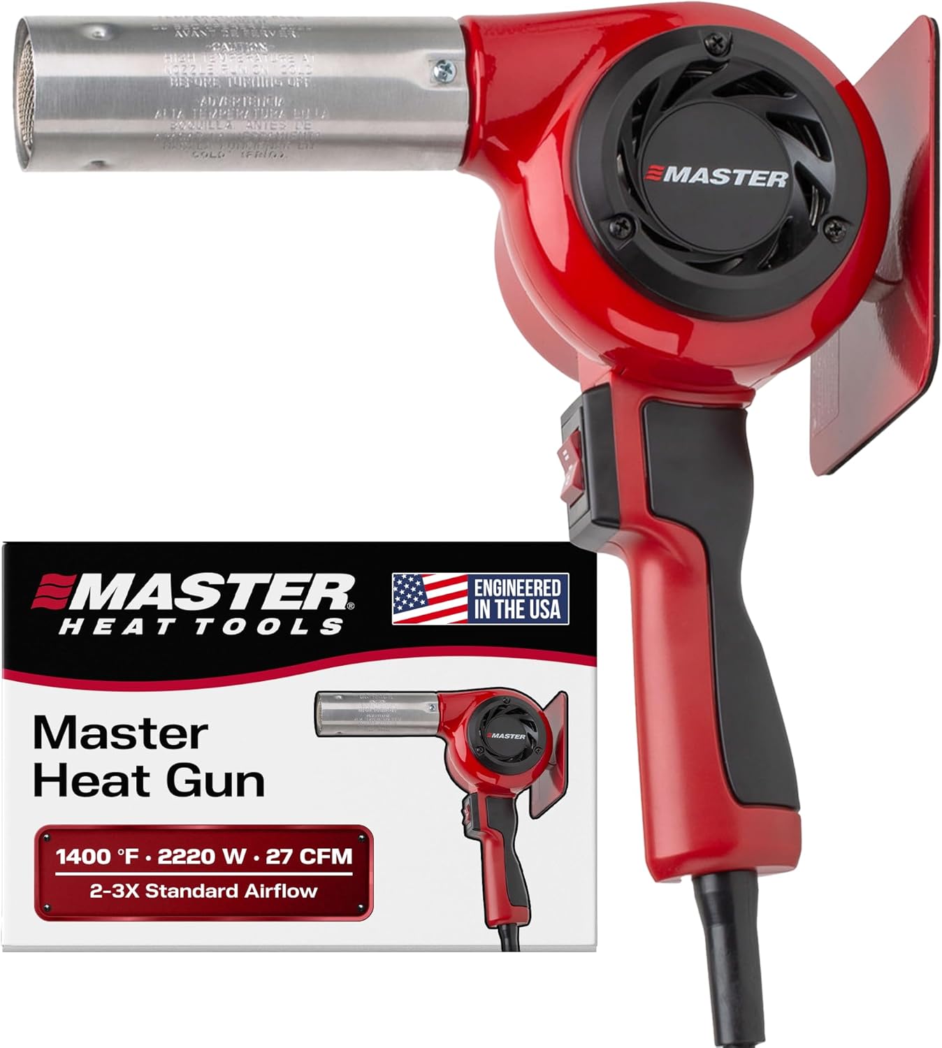Master Appliance HG-801D Industrial Heat Gun, Quick Change Plug-In Heating Element, 1400° F, 120V, 2220W, 18.5 Amps, Engineered In USA