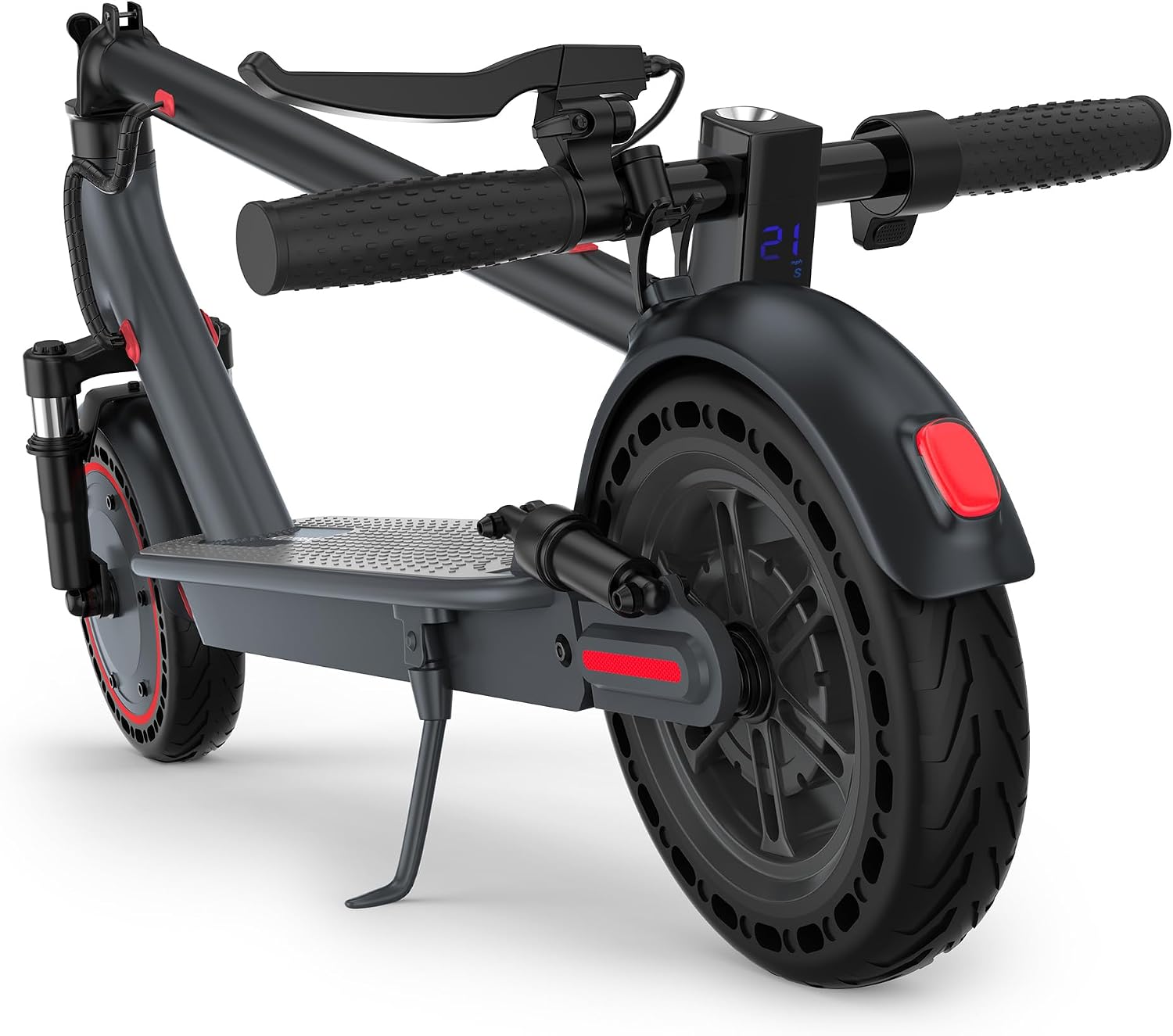 Alloweek Electric Scooter for Adults – 350W/500W Motor, 19 MPH/22Mph Top Speed, 21-52 Miles Range, 8.5'/10 inch Tires, Folding E-Scooter with Dual Suspension and Braking System, App Control