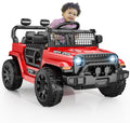 12V Ride on Car with Parent Remote Control, Toddler Electric Car with Spring Suspension, LED Lights & Music Player - Safe Battery Toy for Kids, Christmas & Birthday Gift, Red