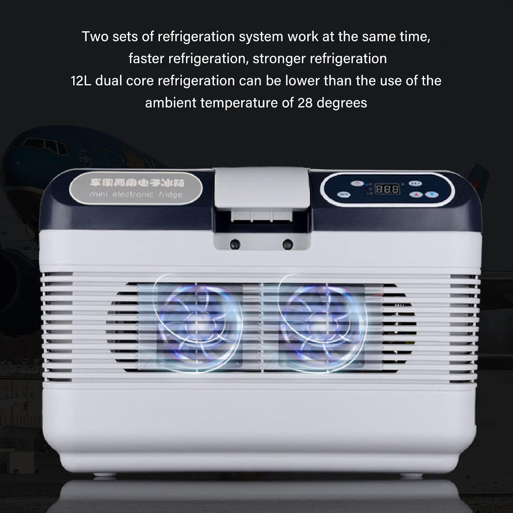 Car Refrigerator, 12L Car Freezer for Camping & Travel Portable Car Fridge RV Electric Cooler Freezer Fast Cooling Fridge Cooler for Car, RV, Truck, Cold and Warm Dual Use (US
