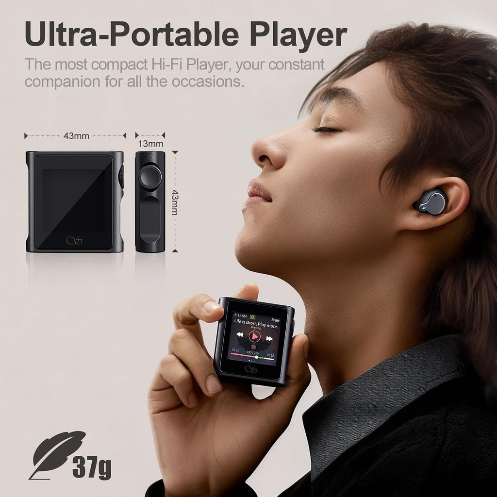 SHANLING M0s MP3 Player Hi-Fi Lossless Sound Music Player with Bluetooth Portable Digital Audio Player with 32GB MicroSD Card 1.54' HD Touch Lasts 10 Hours Bluetooth5.0 3.5mm/Type-C Jack