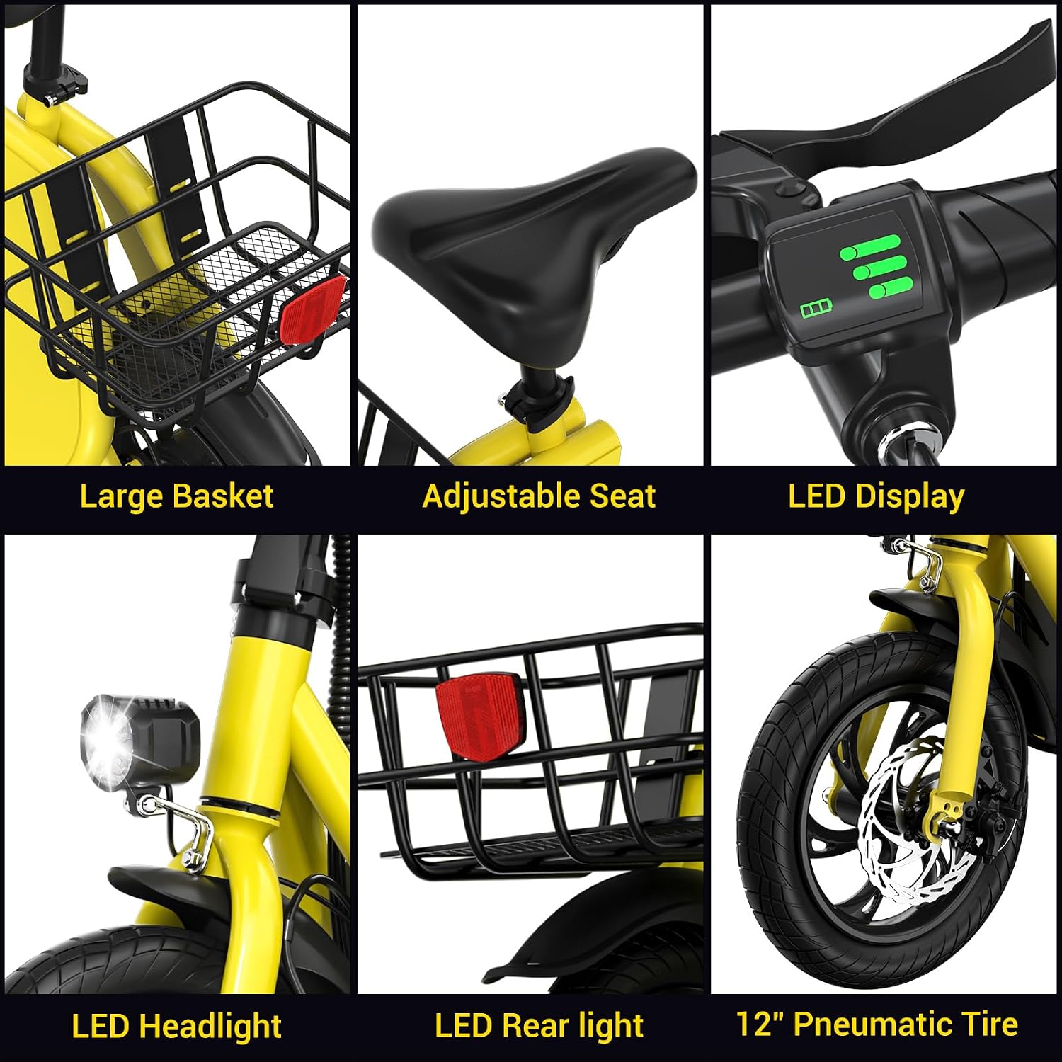 SEHOMY 2 Seater Electric Scooter for Adults 330lbs, Folding Escooters with Seat, 850W Peak Motor, 25/20 Miles Range, 22/15.5 MPH, Storage Basket, Electronic City Commuter Bike Motor Scooters
