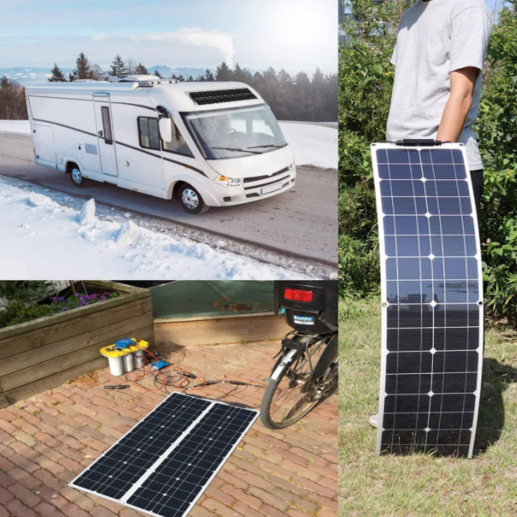 Solar Panel Portable Solar Panel 2X100W Monocrystalline Solar Charger Solar Panel for Smartphone PowerCamera Outdoor Camping Travel and