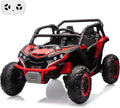 GarveeLife 24V Ride On Utv for Kids, 2 Seater 4WD Electric Truck with Remote Control, High and Low Speed Adjustment, Led Lights,4-Wheel Shock Absorption, One Click Start, Music Player (Red)